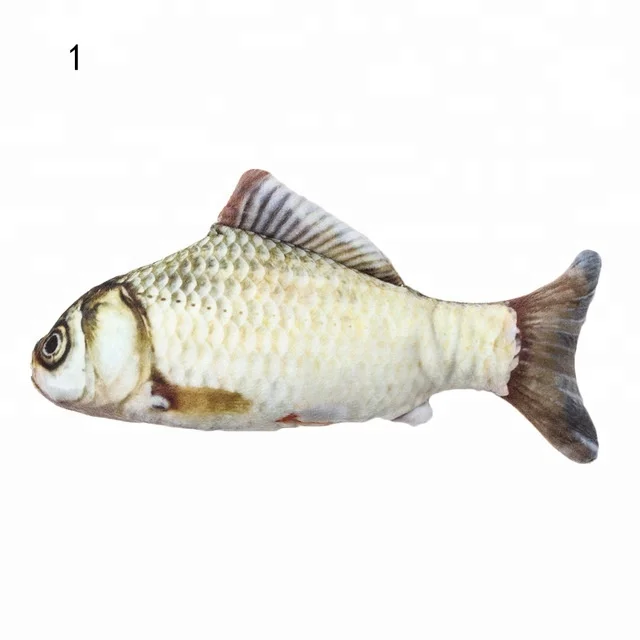 Artificial Fish Sleeping Mint Catnip Puppy Teeth Chew Plush Dog Cat Toys