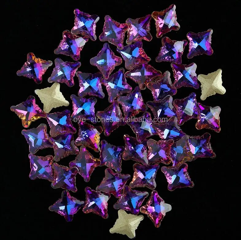 
Factory direct sales excellent quality crystal ab cross shaped glass stones 