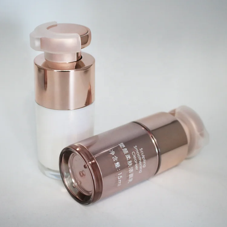 Superior quality 15ml 30ml 50ml cosmetic pump bottle rose gold  luxury airless bottle