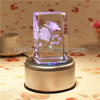 Бесплатная доставка, элегантный чистый кристалл, лазерная резка, кристалл, Розовый куб, подарок на день Святого Валентина, осветительная база