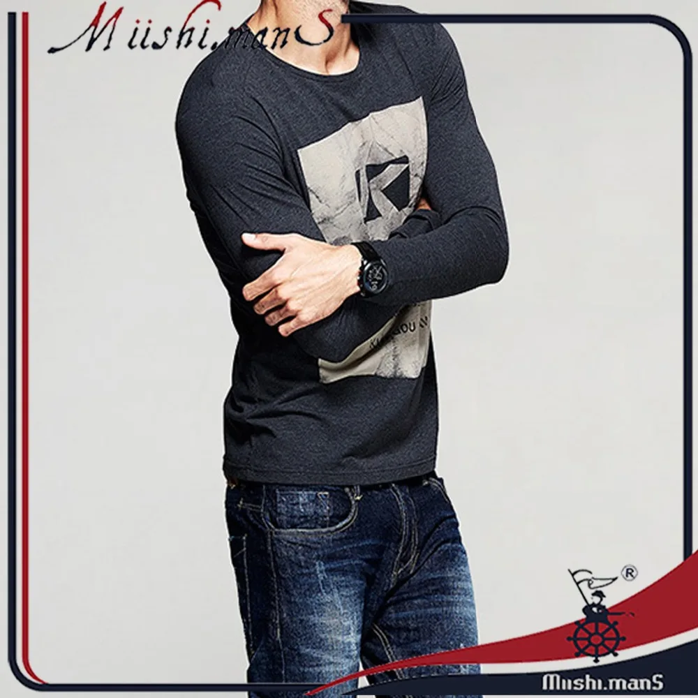 
2017Top quality China online shop custom design men long sleeves crewneck t-shirt/custom cotton blank t shirt/wholesale t shirts 