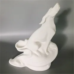 white dog porcelain Ceramic porcelain animal figurines bisque unpainted