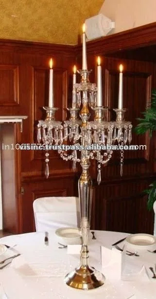 Silver Wedding Decoration beautiful Crystal Hangings Candelabra