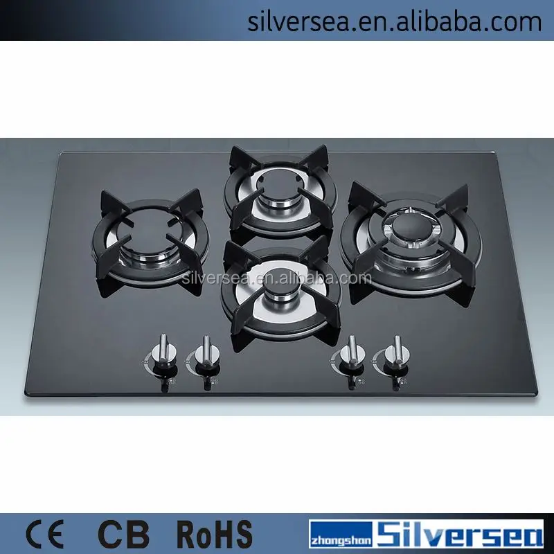 cooker gas 4 burners oven grill glass panel heavy duty gas stove