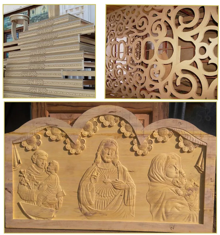 6KW Spindle 3D Automatic CNC Wood Carving Machine With Rotary axis Beside Table