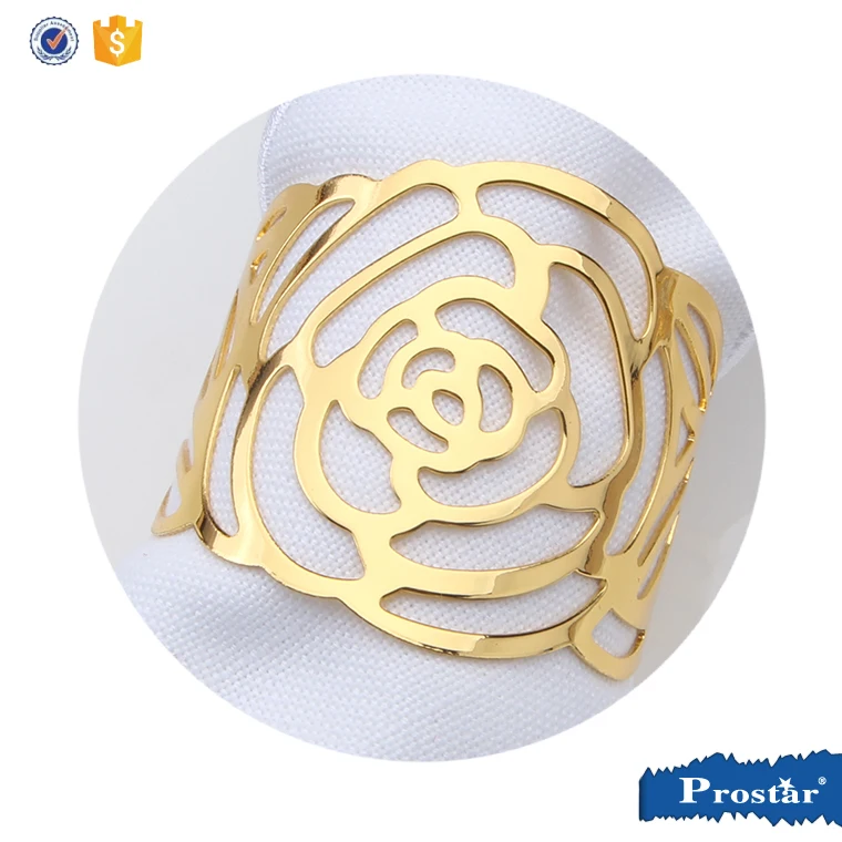 Wholesale and stock metal rose round  napkin ring