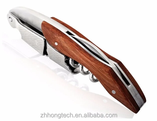 High Quality Wood Handle Professional Wine Opener Multifunction Portable Screw Corkscrew Wine Bottle Opener Cook Tools