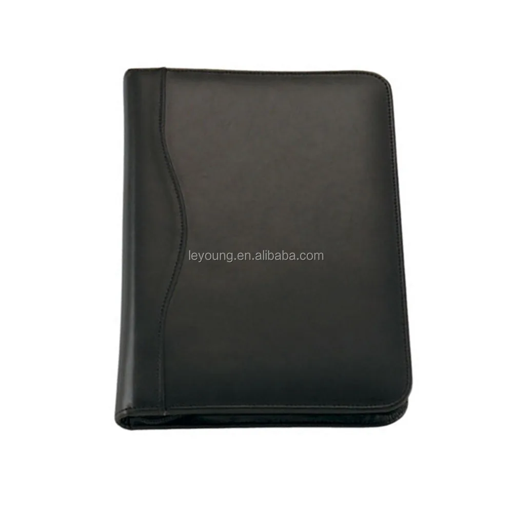 Zip Interview Conference File Folder A5 Leather Portfolio