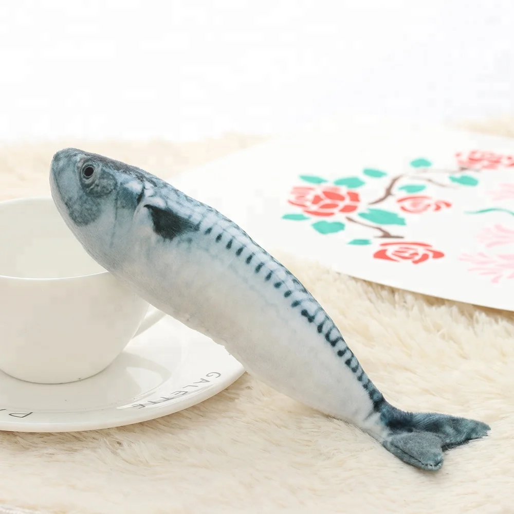 Artificial Fish Sleeping Mint Catnip Puppy Teeth Chew Plush Dog Cat Toys