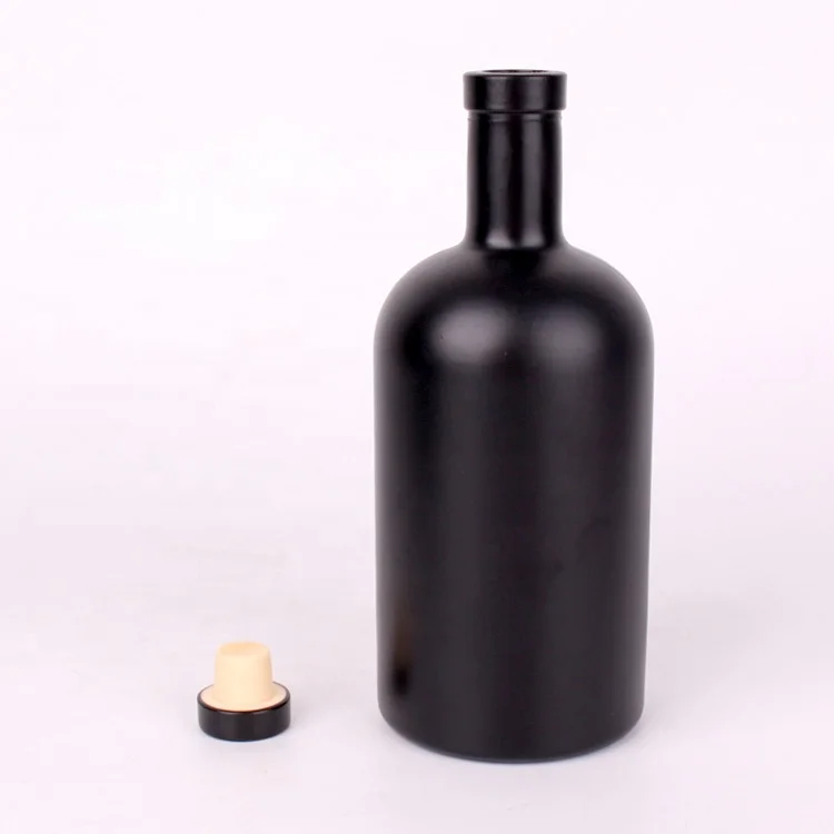 500ml black glass wine bottles vodka classical glass bottles for liquor