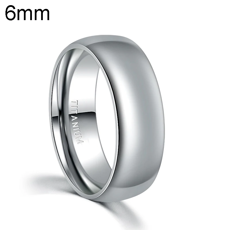 2mm/4mm/6mm Polished Silver Titanium Ring Women Smooth Wedding Band Minimalist Simple Stacking Rings Female Fashion Jewelry
