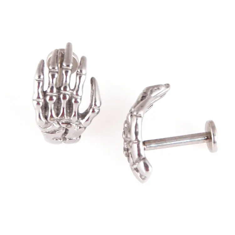 316L Surgical Stainless Steel Skull Lip Piercing Body Piercing Ring