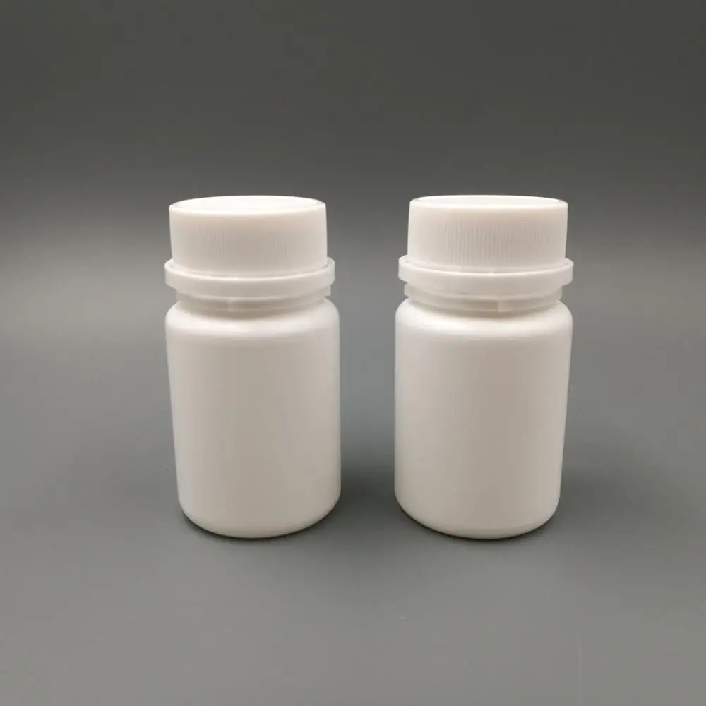
100pcs/lot 50cc HDPE white Plastic Capsule Packaging Tamper Evident Container Empty Medical pill bottle with Tamper Proof Cap 