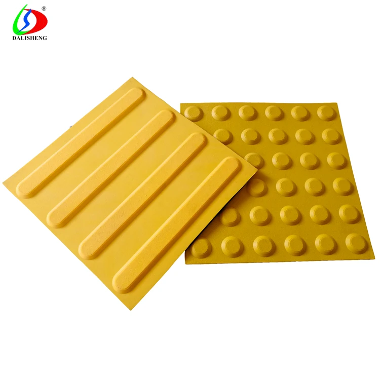 Yellow Rubber Rough Floor Tactile Tile for Sidewalk