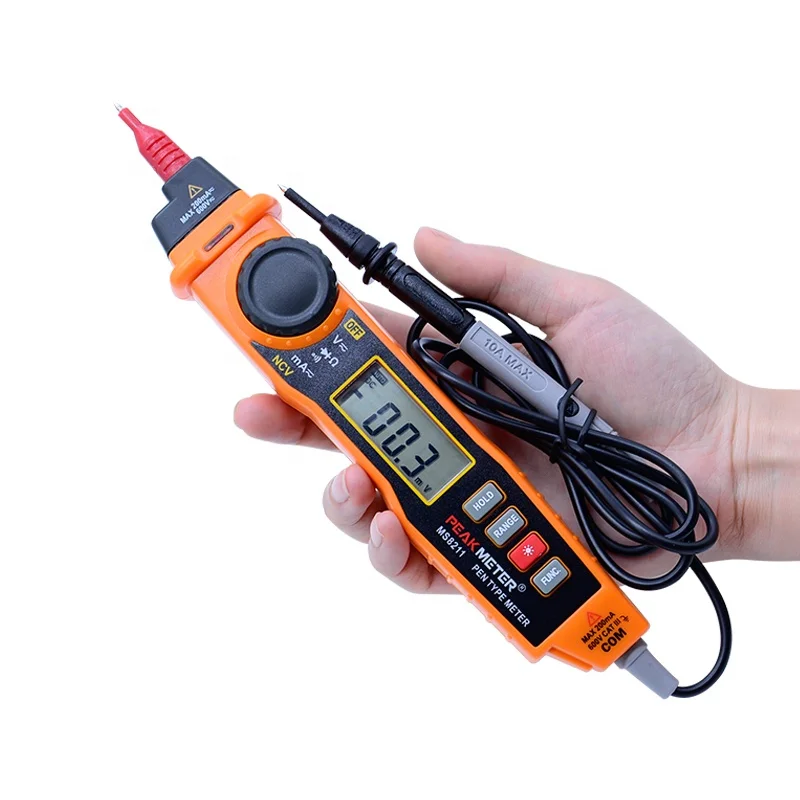 PEAKMETER PM8211 Digital Pen-type DMM Multimeter ACV/ DCV 600V ACA/DCA 2200mA Resistance 20M Ohm NCV