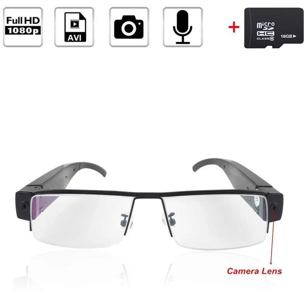 Full HD 1920*1080P Camera Glasses Hidden Eyewear Recorder Cam Camcorder DVR Video PQ202