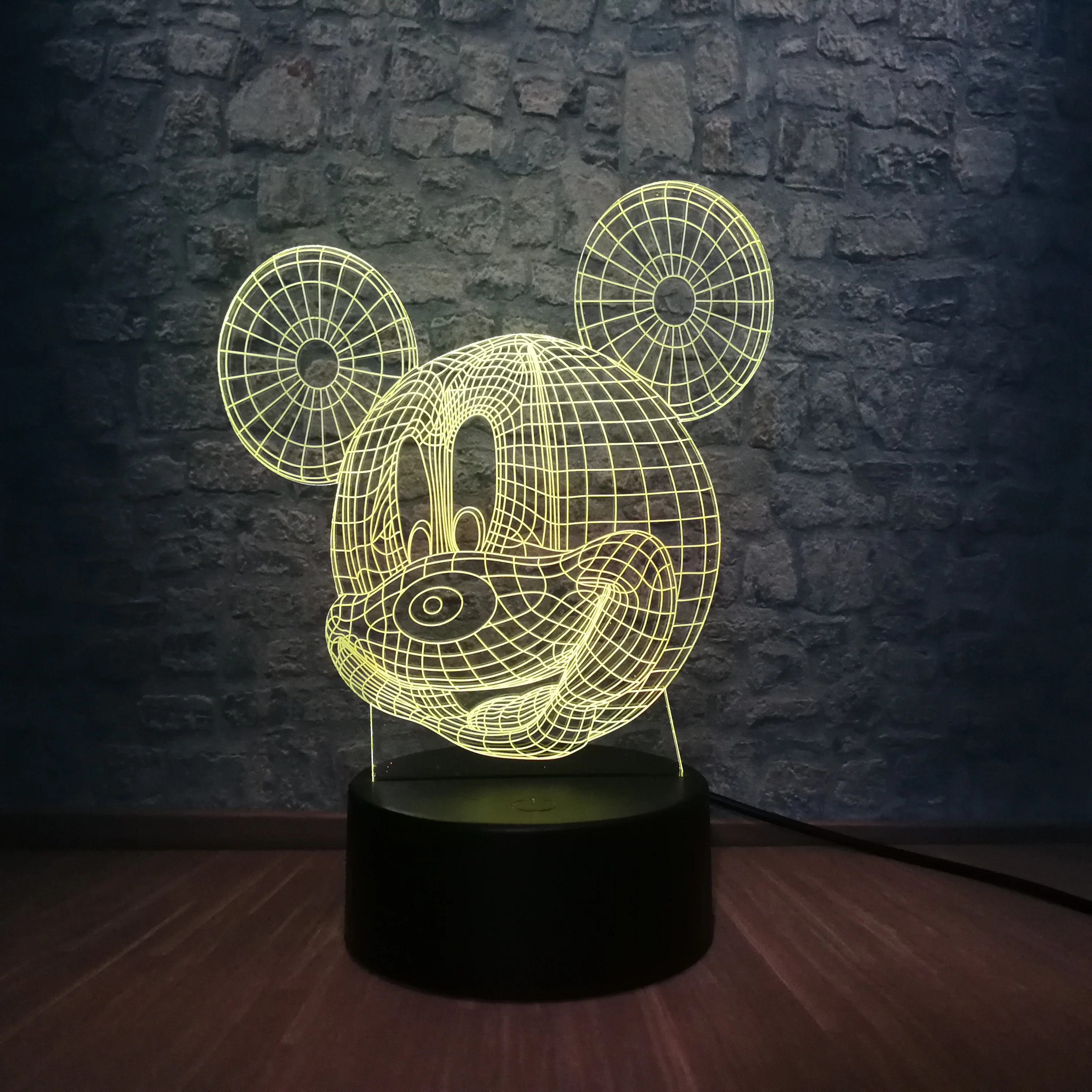 New 2022 Cartoon Kawaii Mickey Mouse 3D LED Night Light Multicolor Illusion Atmosphere Home Decorative Holiday Gift Luminaria
