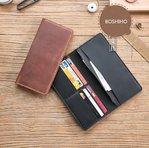 Hot Sale Fancy Purses Bifold Crazy Horse Skin Retro Wallets Genuine African Men Leather Wallet