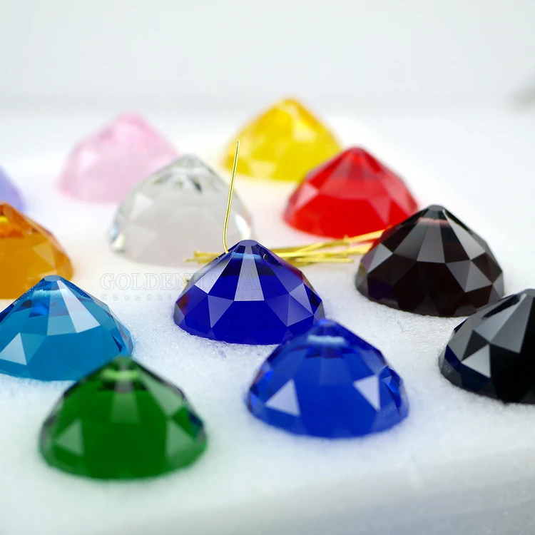 
Wholesale 40mm top quality original colorful Crystal chandelier prism ball, 1 set of 12 colors 
