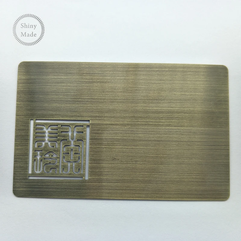 
Factory wholesale custom brushed finish metal stainless steel business card 