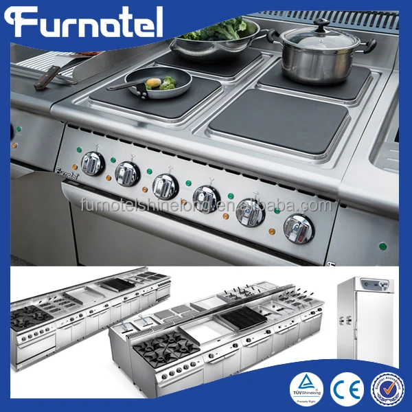 FURNOTEL 900 Series Gas/Electric Cooking Range Commercial Stainless Steel Fabricated Kitchen Equipment