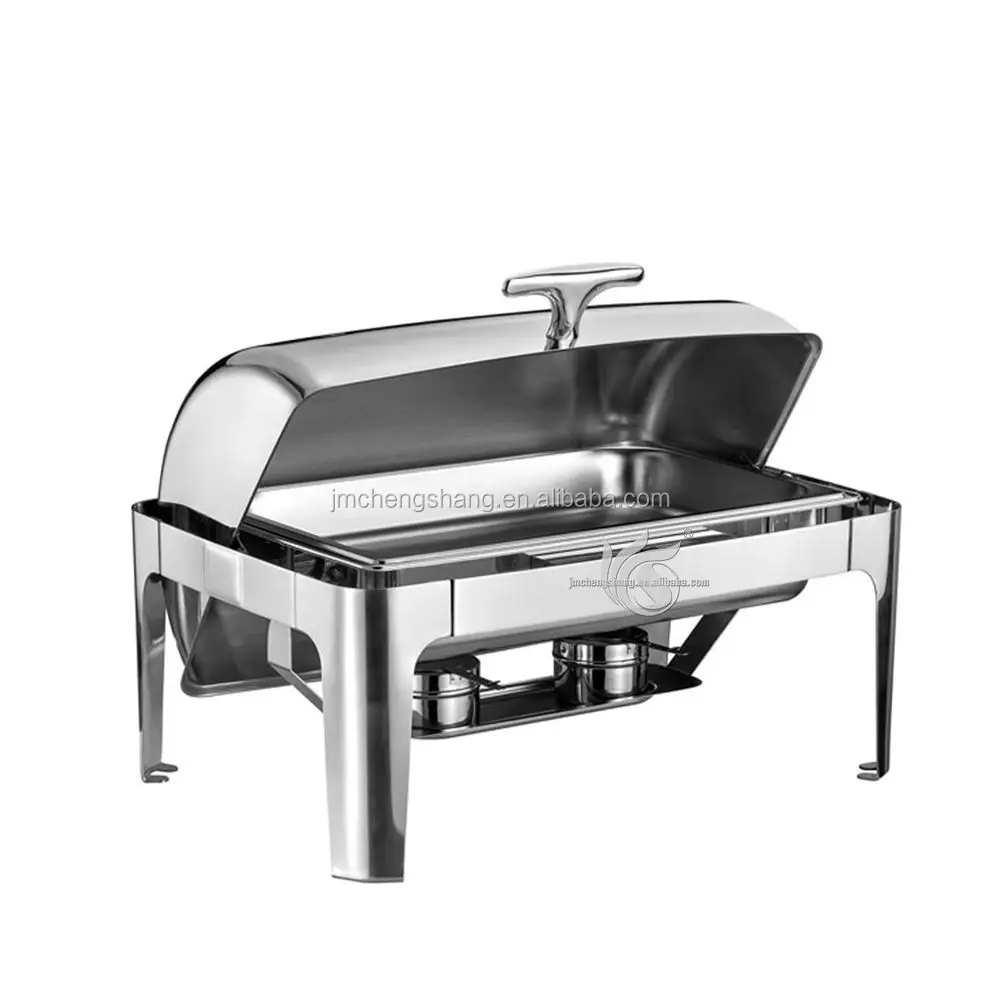 restaurants kitchen equipment kitchen accessories Economic Stainless Steel Roll Top Chafing Dish Mirror Polish with Window