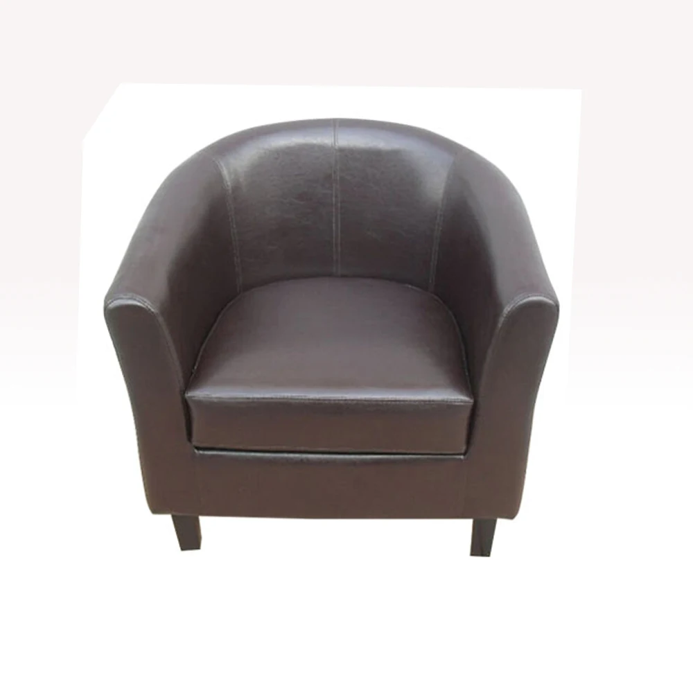 Giantex Arm Chair PU Leather Single Sofa Tub Barrel Club Seat Furniture w/Cushion (Red)