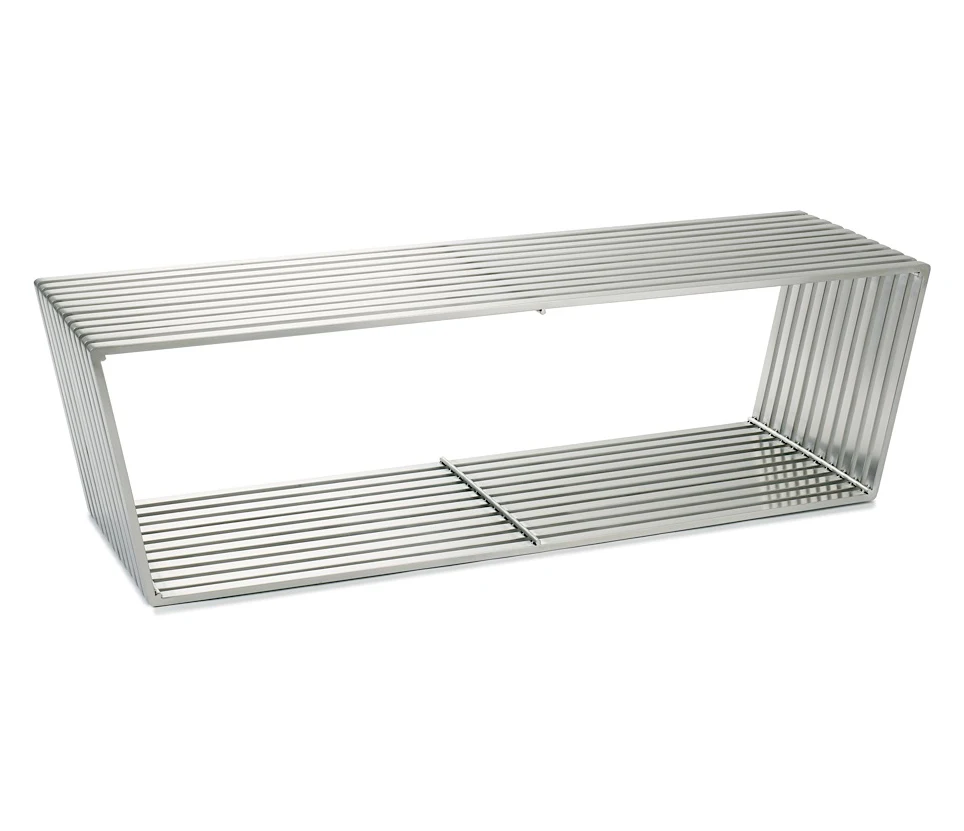 
Long bench in stainless steel frame 
