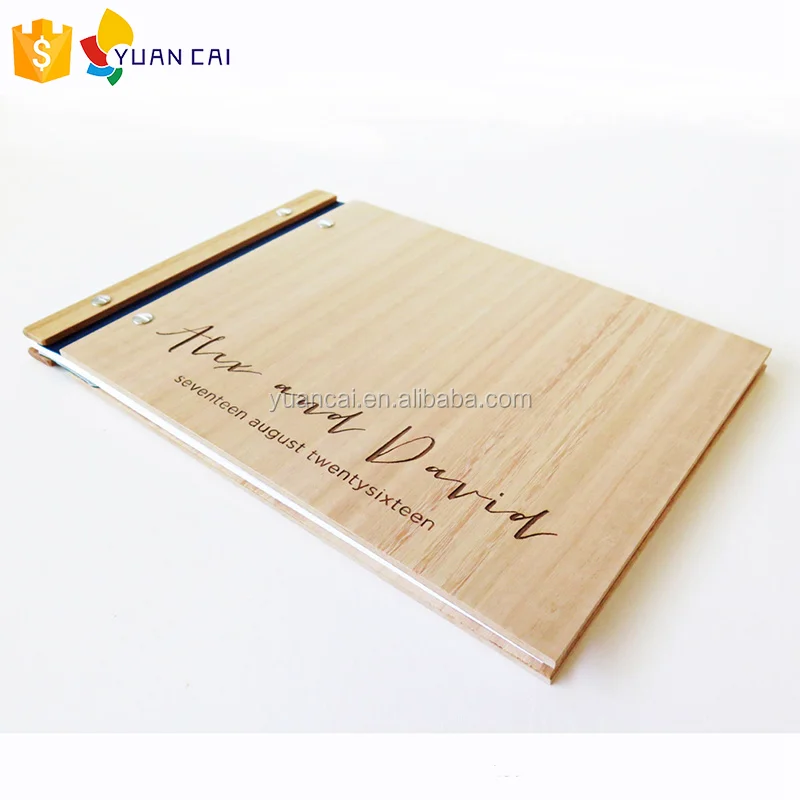 Custom logo new design plywood book cover wooden book Commemorative book
