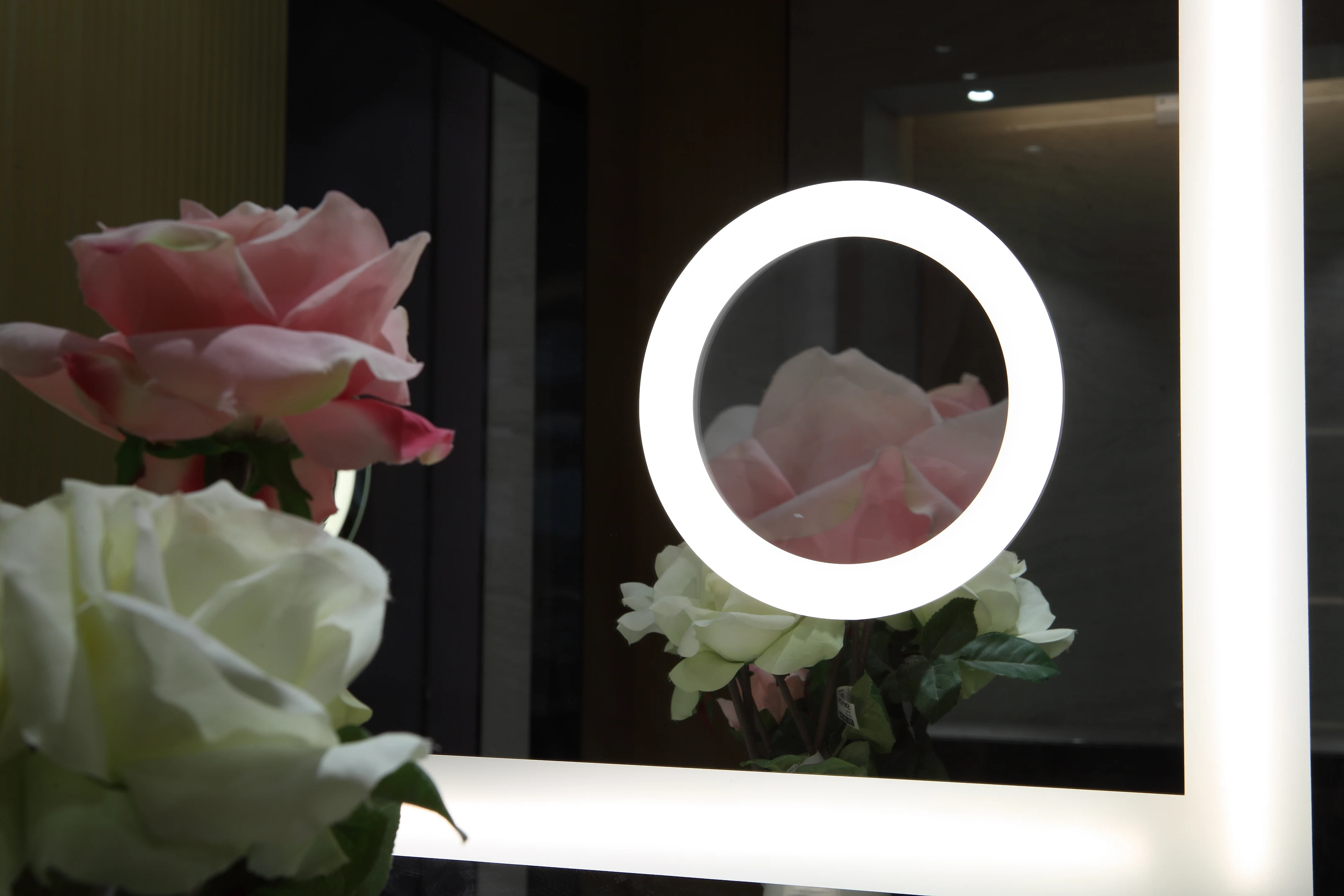 Hotel Decorative Big LED Wall Vanity Mirror With Lights