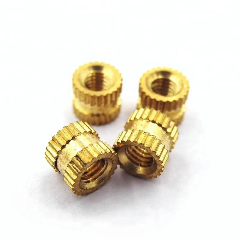 High quality round head brass knurled insert nut