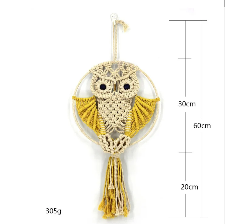 
Wholesale dyed cotton yarn hand-woven wall decorative Macrame tapestry Curtain 