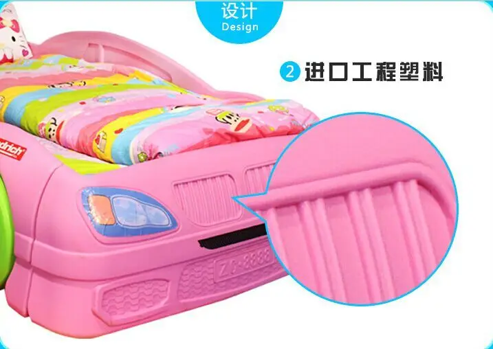 Kids Modern cartoon race Wooden Baby Toddler Car Design Bed Children Furniture simple plastic Bed for sale