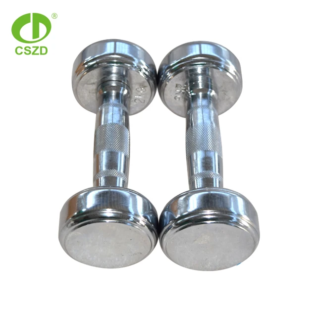 Factory Wholesale Custom Logo Cast Iron dumbbells steel chrome dumbbell for home gym exercise  fitness