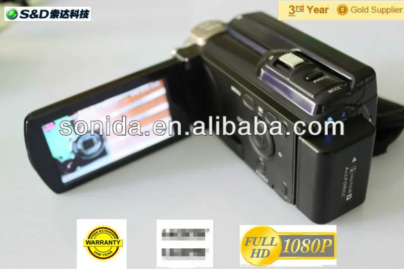 Slim digital video camera camcorder for 2013 with 3.0 kmop sensor, 16mp, 720P, 2.7 inches, 16*zoom white and a. V . entrance