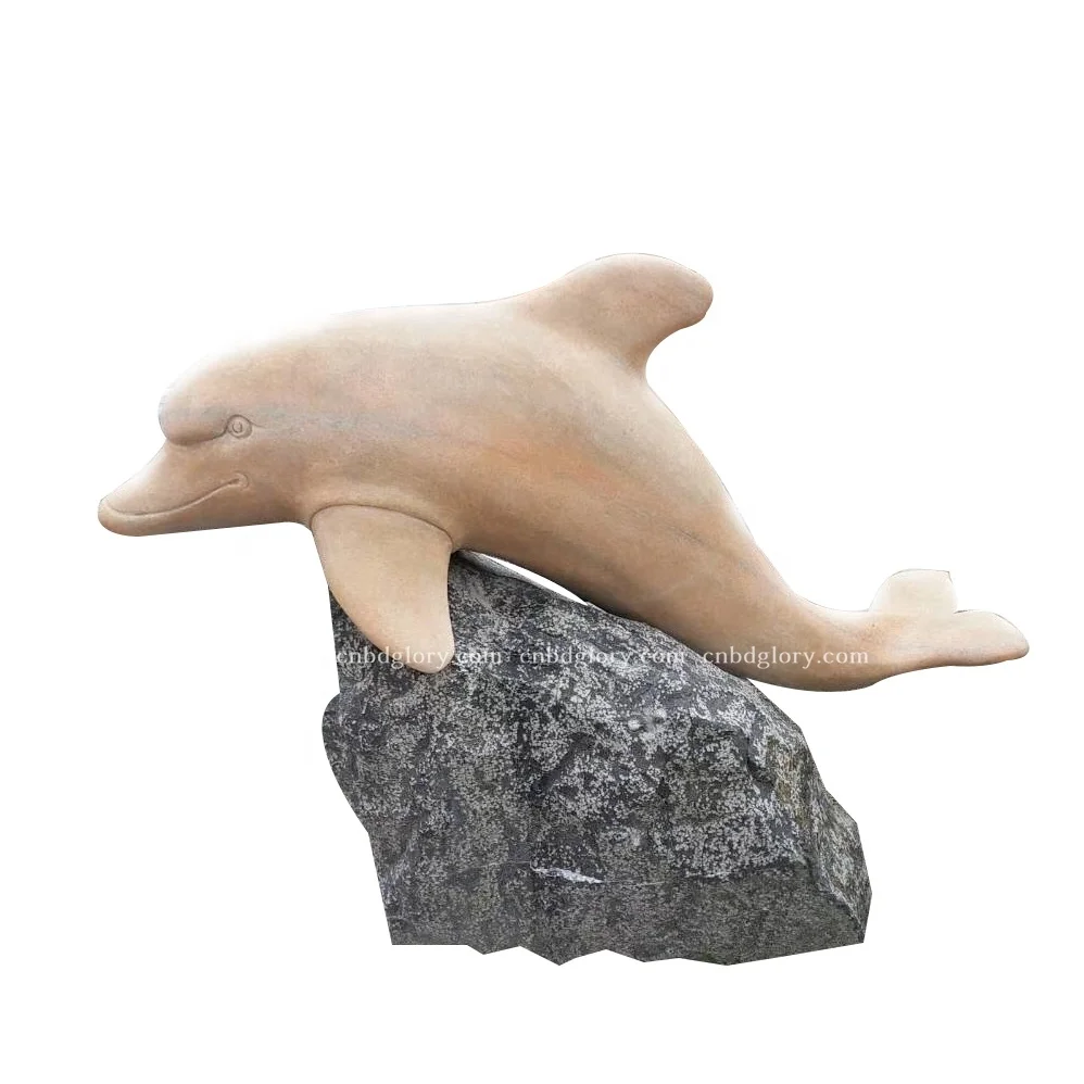 Outdoor garden water feature fountain ornaments Sculpture Marble Dolphin Statue Water fountain