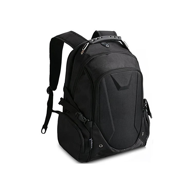 Nylon Black Laptop Backpack with Tablet Compartment