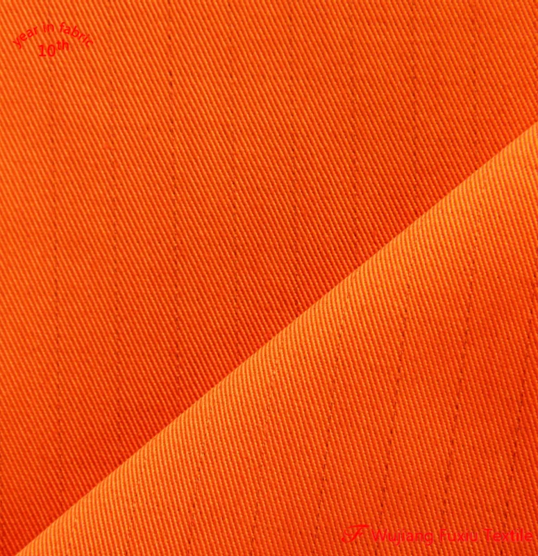 China supplier 2/1 twill polyester cotton blend uniform conductive thread carbon fiber fabric