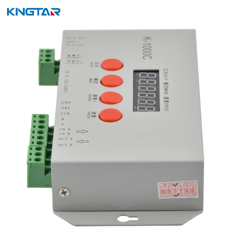 K-1000C (T-1000S Обновлено) UCS512-ABC светодиодный пиксельный контроллер с 12 В DC5V-24V диапазон напряжения