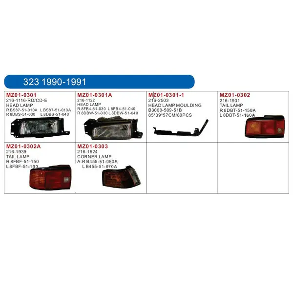 auto lamp for MAZDA 323 1990-1991