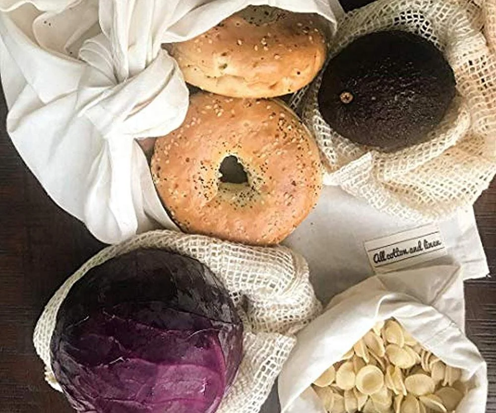 
Swaddle Sheet Produce Organic Cotton Bags - cotton Swaddle Sheet for Greens - Swag Bag - Cotton Muslin and Mesh Produce Bags 