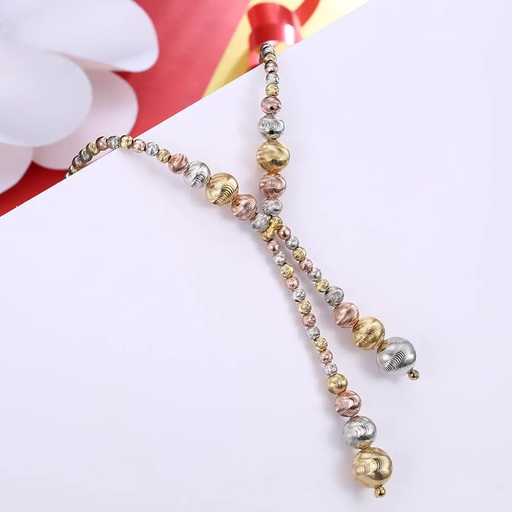 Hot new products fashion jewelry light weight gold necklace designs Long beaded necklace