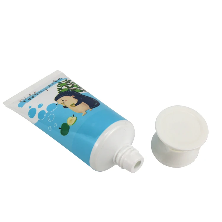 
3g 5g 10g 15g Blue Labeling Round White Flip lid Kids Toothpaste Plastic Tube Cosmetic 
