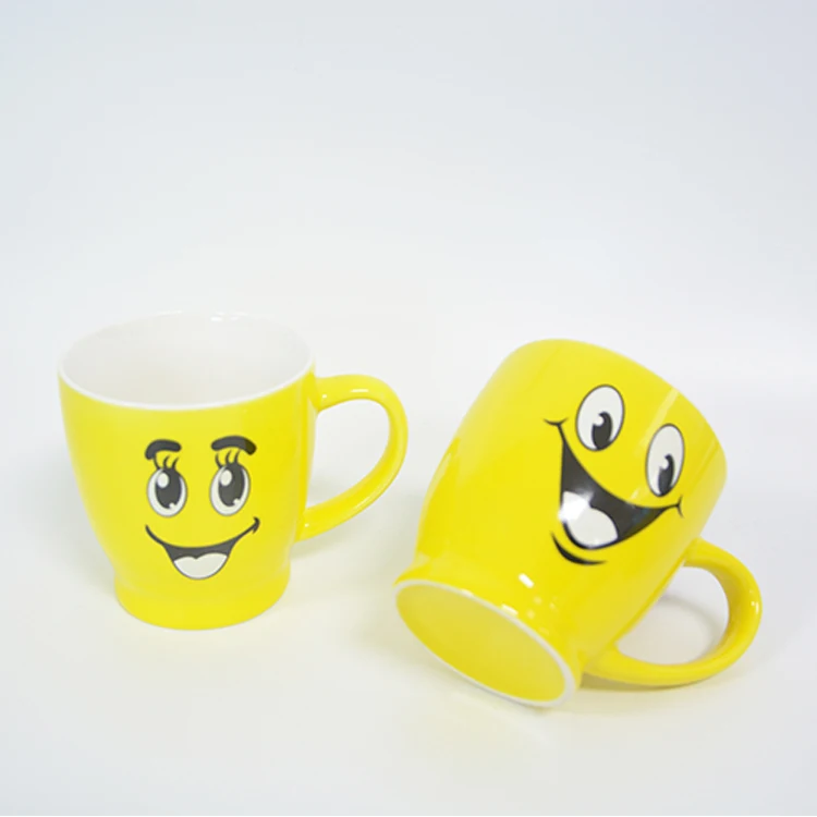 special shaped smile face creative coffee mug kids mugs glazed ceramic cute mug