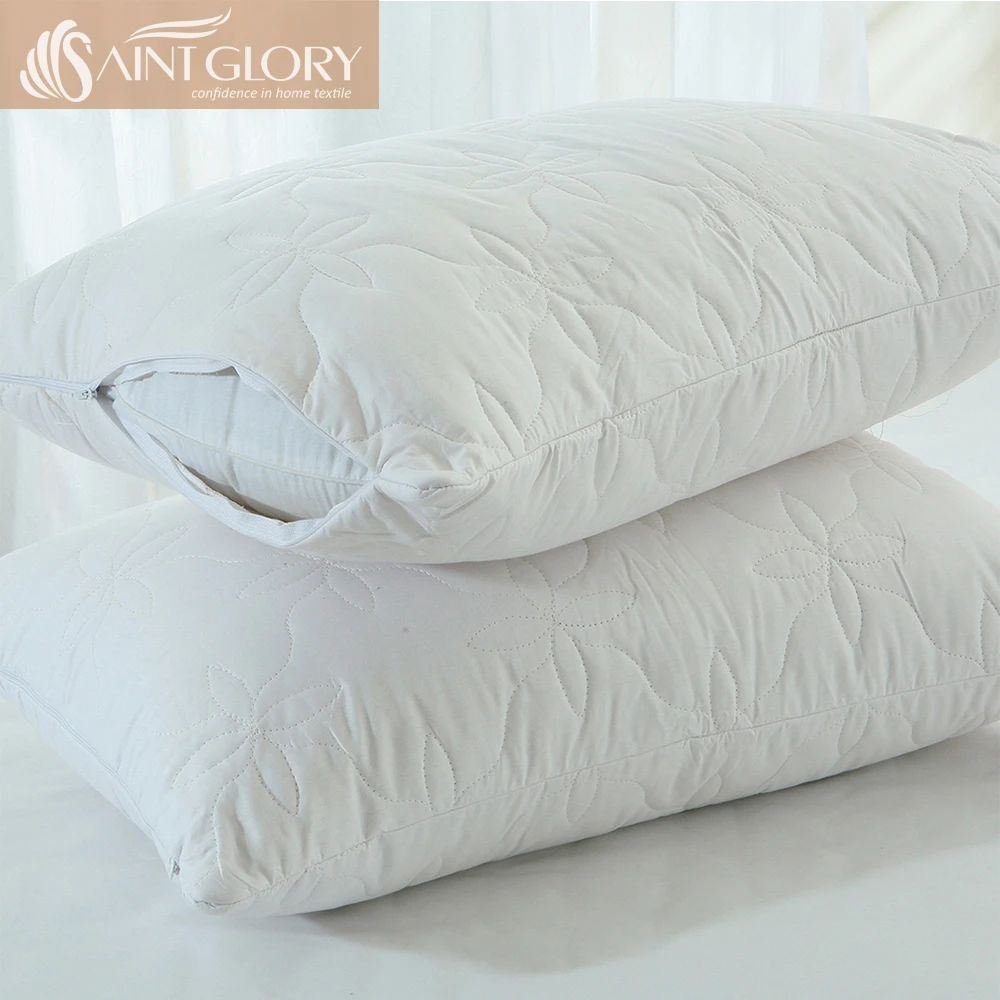 Wholesale Custom Hot Sale Home Polyester Cotton Hotel Quilted King Size Pillow Protectors Covers Cases