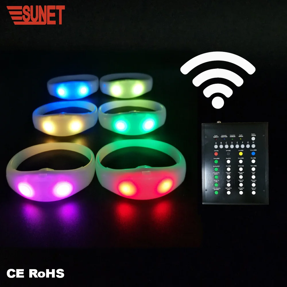 SUNJET WIFI/Computer/Radio Controller Fashion LED Bracelet with Remote Control Glowing