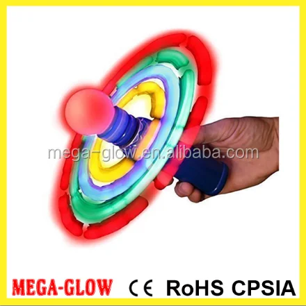 Novelties Hand-Held LED Galaxy Spinner Flashing Led Spinning Toy With Orbiting LEDs