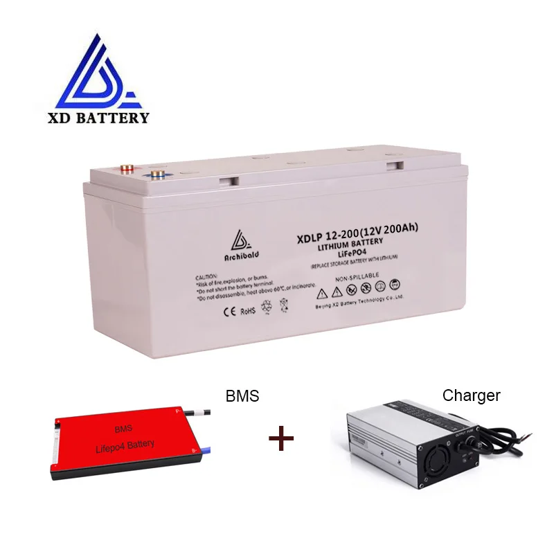 9000 Cycle Life lithium battery XD Archibald Lifepo4 Battery 12V Lithium Ion Battery Price 12V 100Ah 120Ah 150Ah 200Ah 250Ah Deep Cycle With BMS
