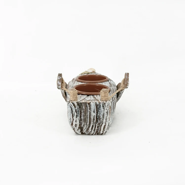 Nautical Canoe Design Decorative Wooden Candle Holder Jar for Bar & Souvenir