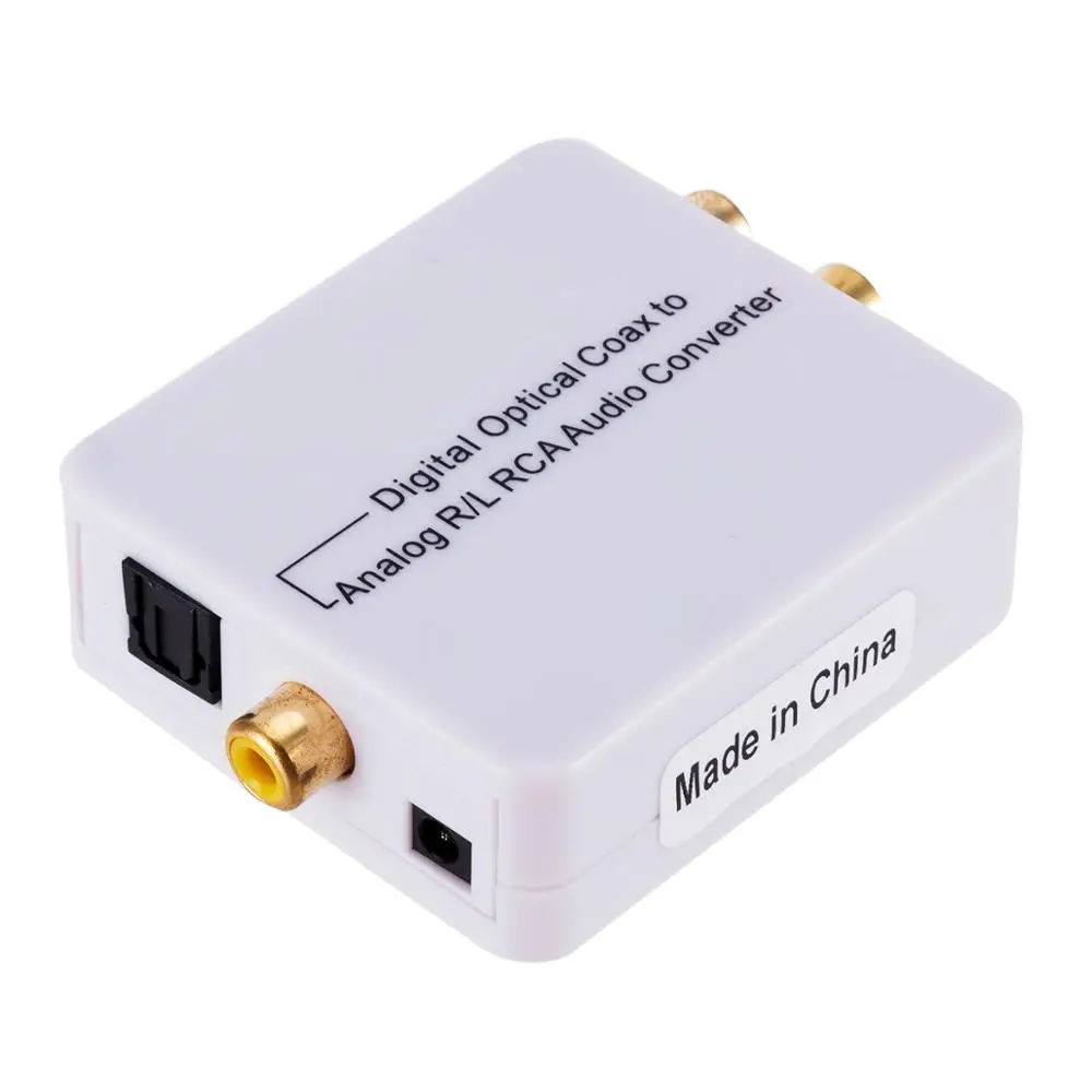 TV Optical Digital SPDIF/Coaxial to RCA L/R Headphone Analog Audio Converter Out